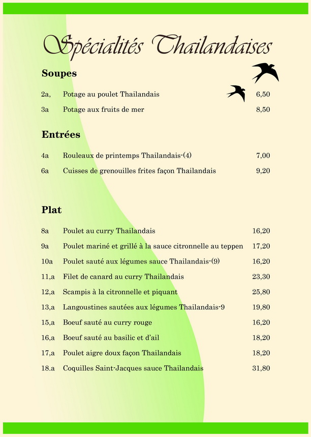 menu